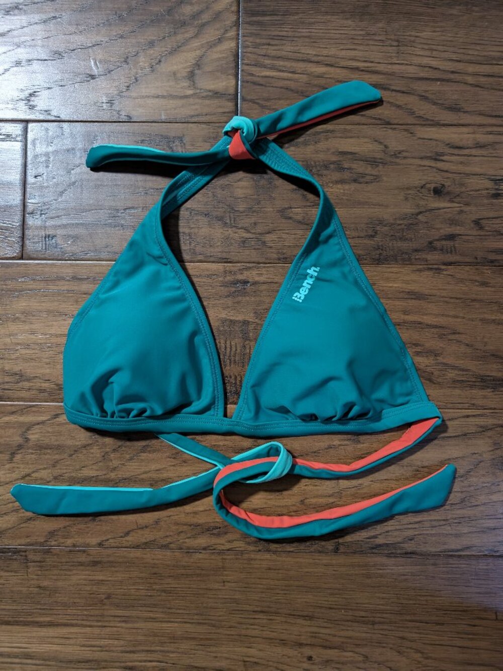 Bench halter triangle bikini swim top green size small